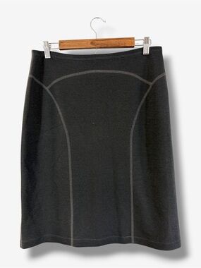 Ryan Roberts Wool Pencil Skirt Size M Zipper Back Casual Minimalist Office